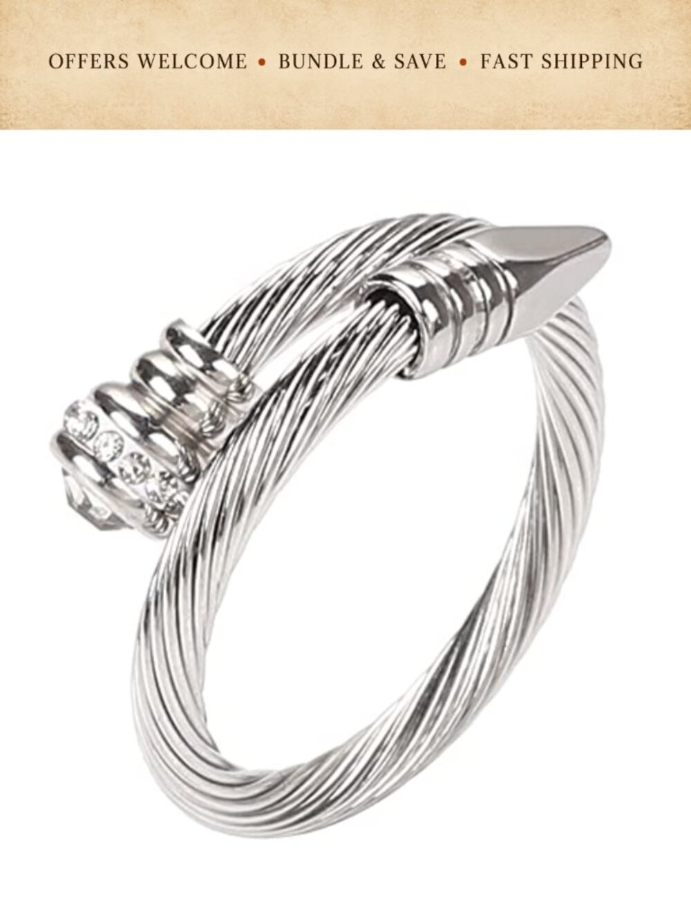Adjustable Stainless Steel Twist Ring Minimalist Stacking Jewelry Gift